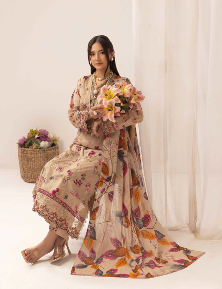 Three-Piece Lawn Embroidered Suit – Elegant & Comfortable - Image 3