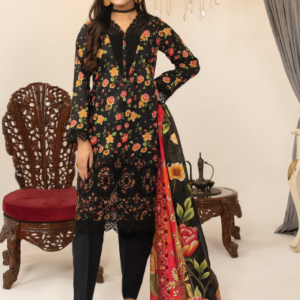 Three-Piece Lawn Digital Printed & Embroidered Suit