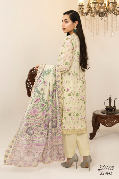 Three-Piece Lawn Digital Printed & Embroidered Suit - Image 2
