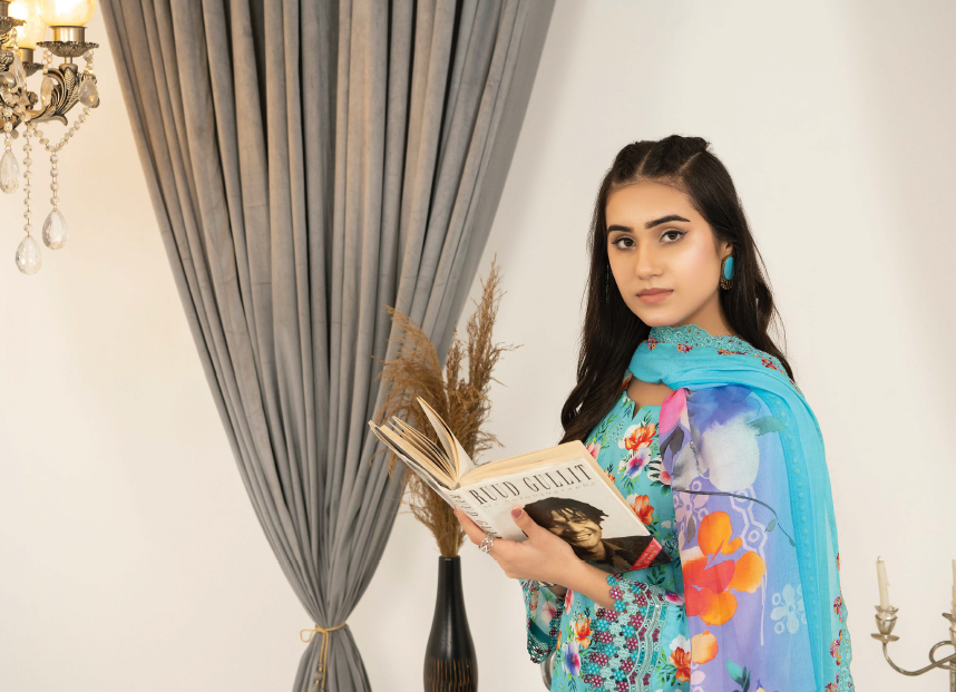 Three-Piece Lawn Digital Printed & Embroidered Suit