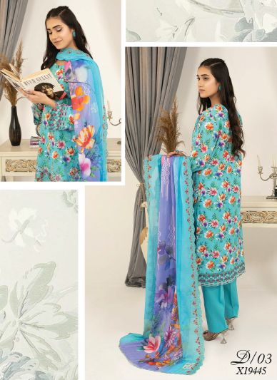 Three-Piece Lawn Digital Printed & Embroidered Suit - Image 2