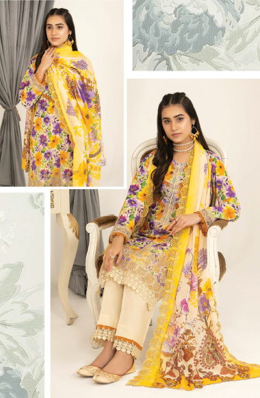 Three-Piece Lawn Digital Printed & Embroidered Suit - Image 5