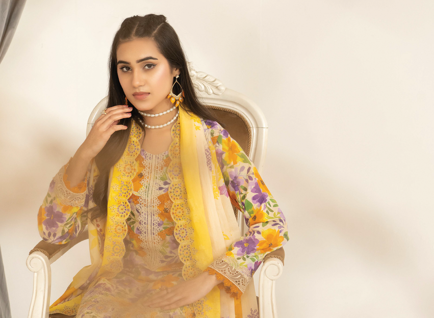 Three-Piece Lawn Digital Printed & Embroidered Suit - Image 3