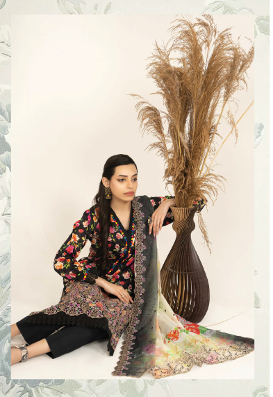 Three-Piece Lawn Digital Printed & Embroidered Suit - Image 4
