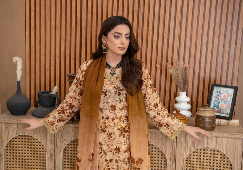 Three-Piece Digital Printed Lawn & Chiffon Suit โ Modern & Trendy - Image 4