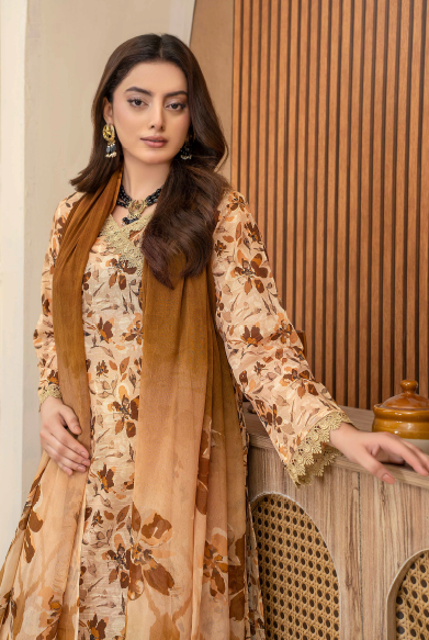 Three-Piece Digital Printed Lawn & Chiffon Suit โ Modern & Trendy - Image 3