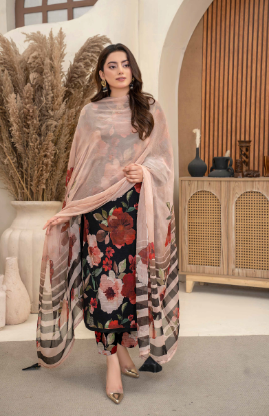 Three-Piece Digital Printed Lawn & Chiffon Suit โ Modern & Trendy - Image 4
