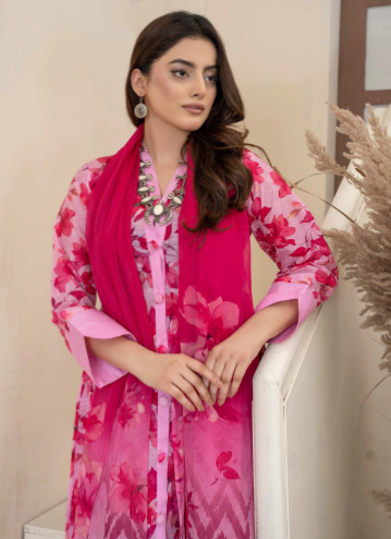 Three-Piece Digital Printed Lawn & Chiffon Suit โ Modern & Trendy - Image 3