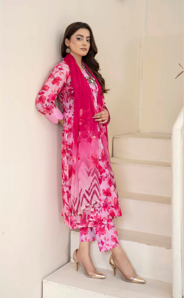 Three-Piece Digital Printed Lawn & Chiffon Suit โ Modern & Trendy - Image 4