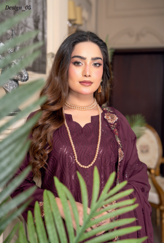 Three-Piece Lawn & Chiffon Embroidered Suit โ Graceful & Elegant - Image 2