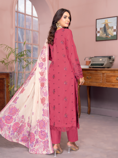 Three-Piece Lawn & Chiffon Jacquard Embroidered Suit โ Premium Look - Image 2